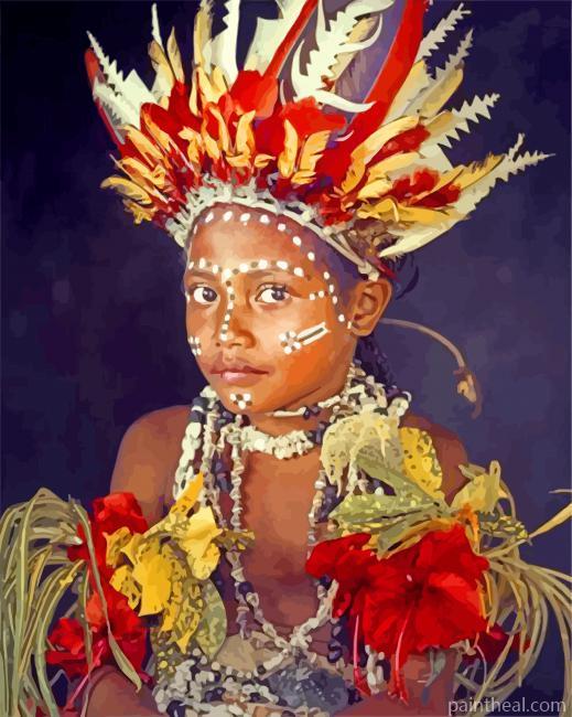 Cute Indigenous Girl Painting By Numbers Kits