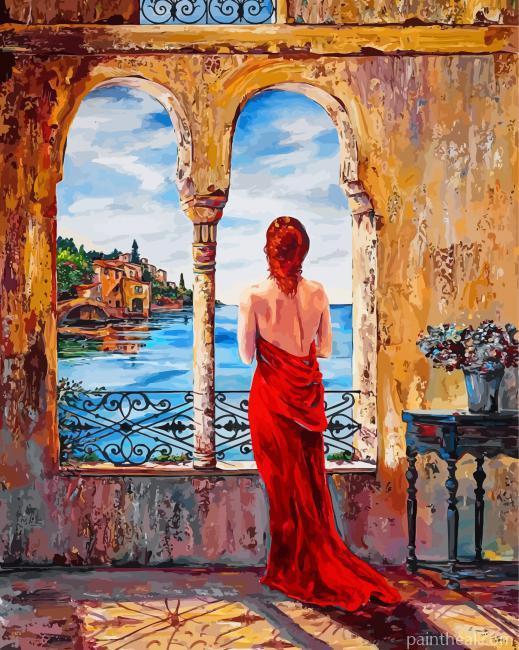 Lady Looking Out Of Window Painting By Numbers Kits
