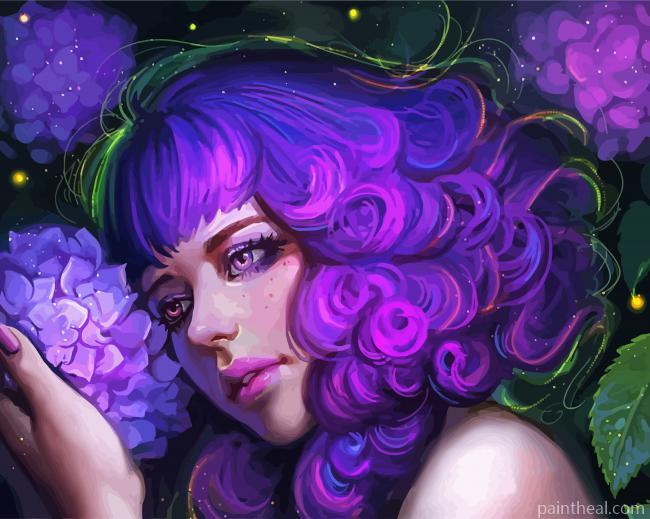 Fantasy Purple Girl Painting By Numbers Kits