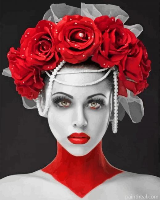 Vampire Lady With Headdress Painting By Numbers Kits