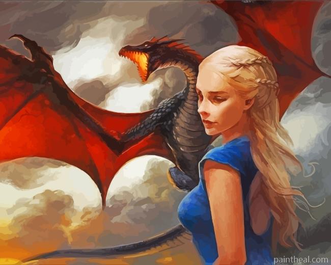 Girl With Flying Dragon Painting By Numbers Kits