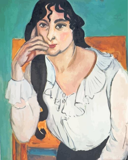 Laurette With A White Blouse Painting By Numbers Kits