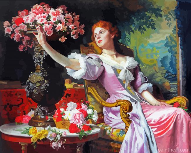 Lady In Pink Dress Painting By Numbers Kits