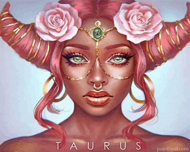 Taurus Zodiac Sign Girl Painting By Numbers Kits