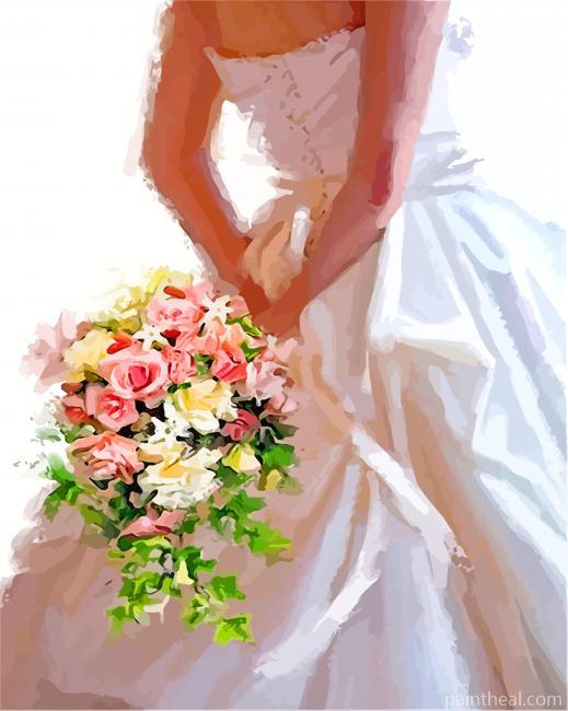 Bride And Flowers Painting By Numbers Kits