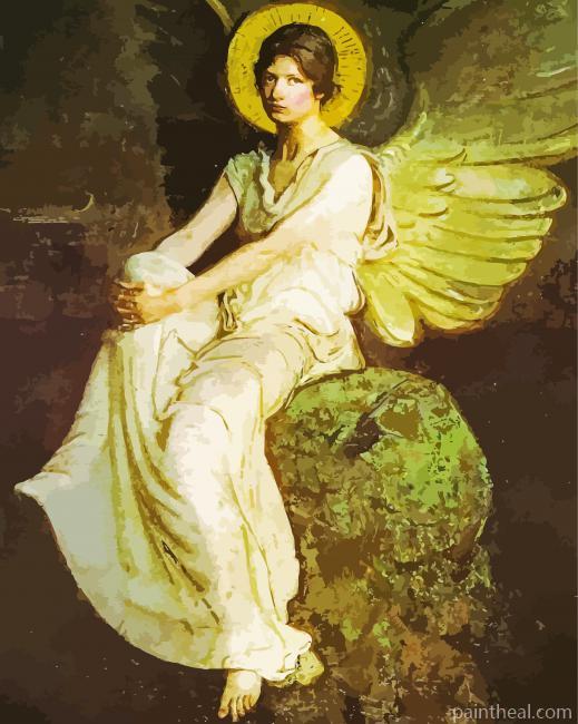 Sitting Angel On Rock Painting By Numbers Kits
