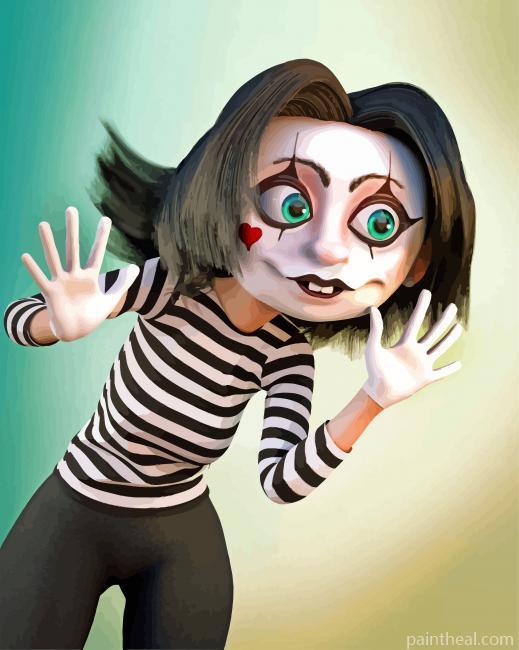 Female Mime Painting By Numbers Kits