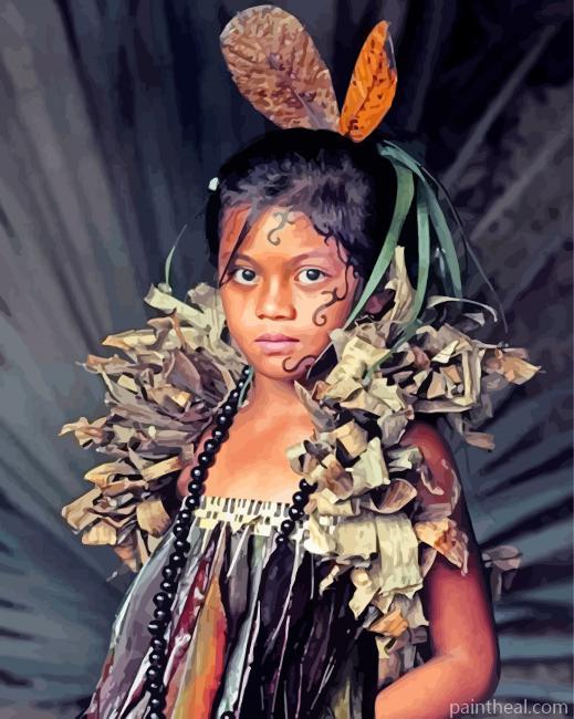 Indigenous Girl Painting By Numbers Kits