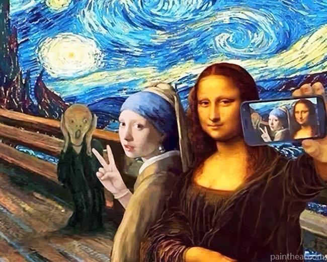 Mona Lisa Selfie Painting By Numbers Kits