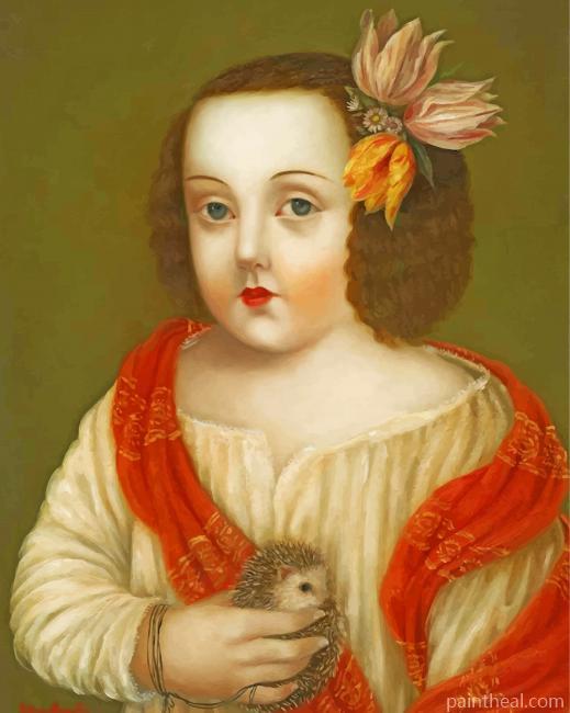 Woman And Hedgehog Painting By Numbers Kits