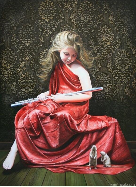 Girl Flute Player Painting By Numbers Kits