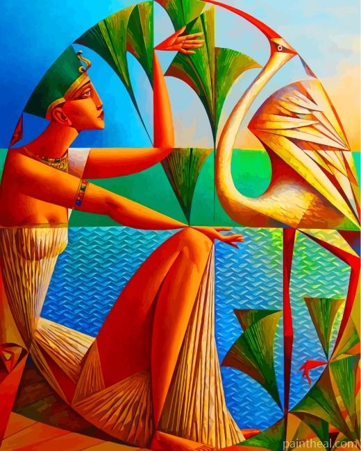 Egyptian Cubism Woman Painting By Numbers Kits