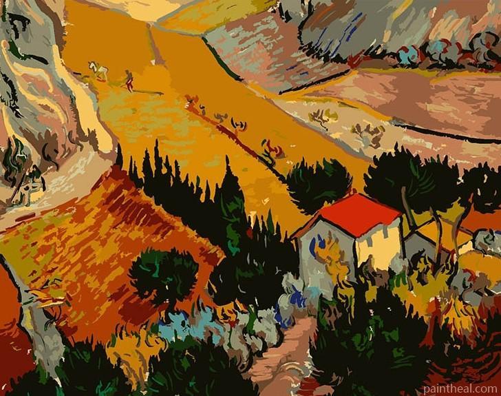 Landscape with House And Ploughman Van Gogh Painting By Numbers Kits