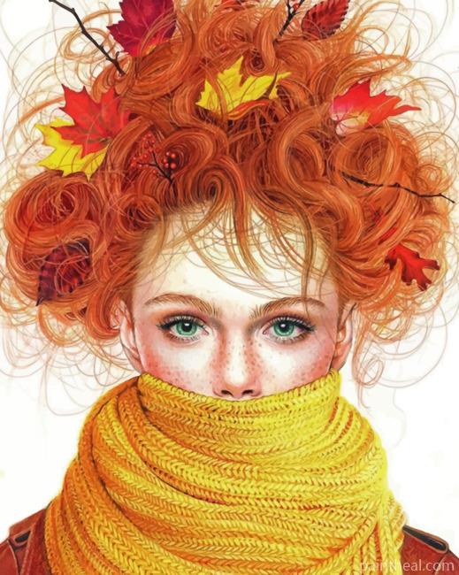 Redhead Woman Painting By Numbers Kits