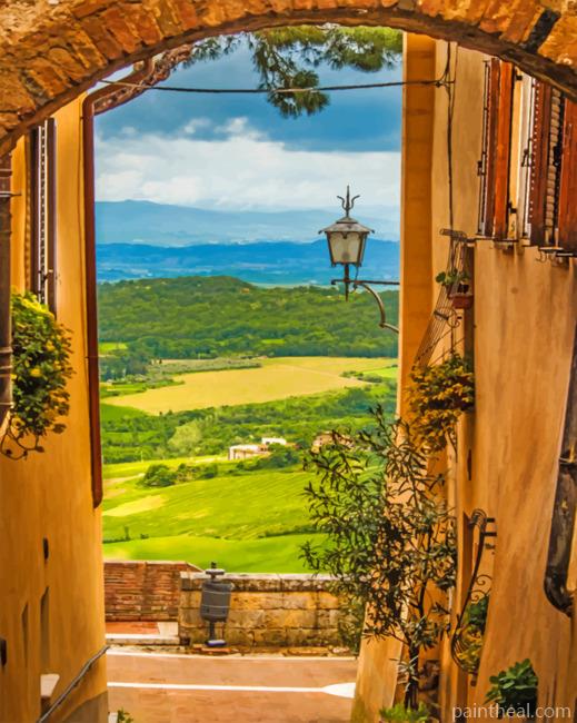 Italian Countryside View Painting By Numbers Kits