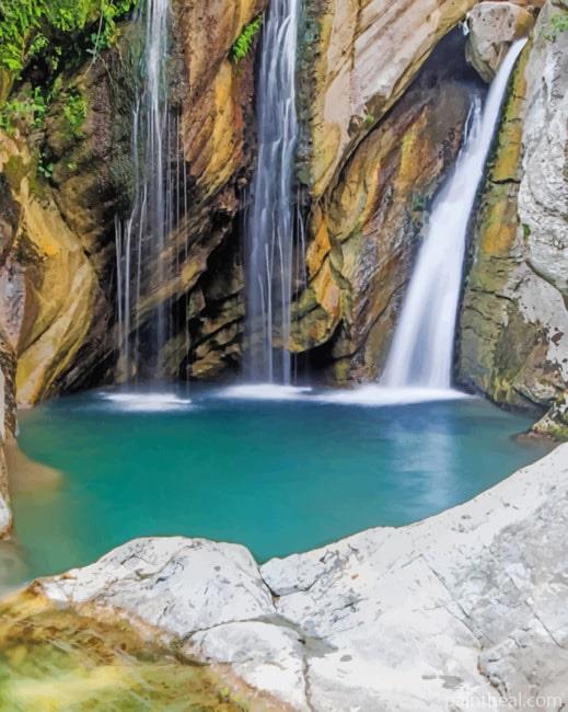Bogove Waterfall Albania Painting By Numbers Kits