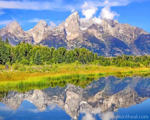 Jackson Hole Lake Painting By Numbers Kits