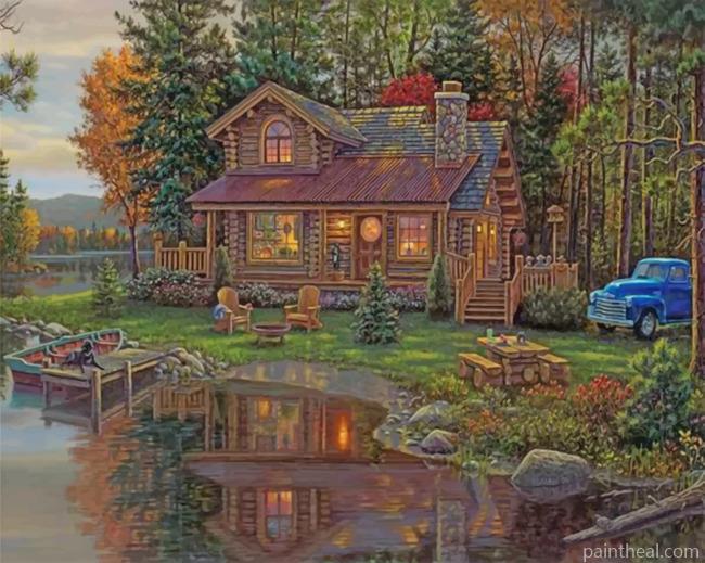 Wooden Cabin Painting By Numbers Kits