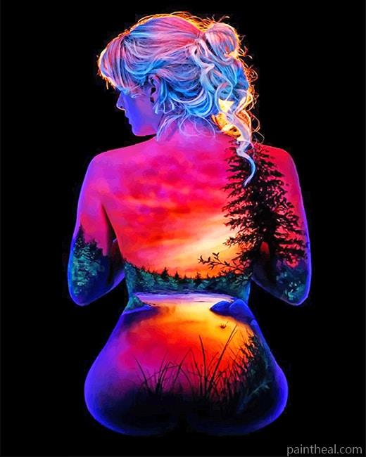 Girl Sunset Body Art Painting By Numbers Kits