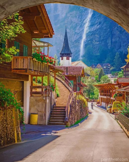Lauterbrunnen Switzerland Painting By Numbers Kits