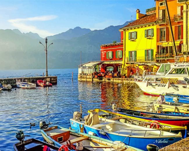 Malcesine Harbour Painting By Numbers Kits