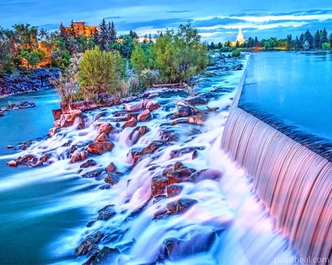 Idaho Beautiful Falls Painting By Numbers Kits
