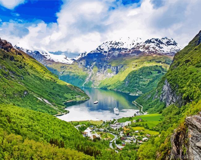 Geirangerfjord Norsk Painting By Numbers Kits