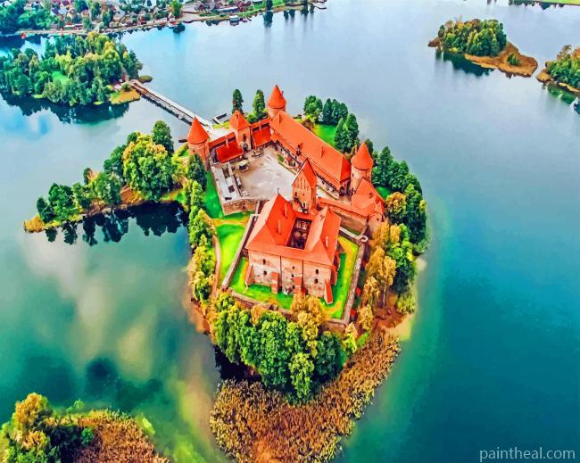 Castle In Trakai Lithuania Painting By Numbers Kits