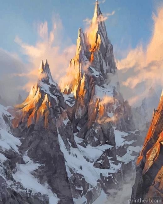 Frozen Mountains Painting By Numbers Kits