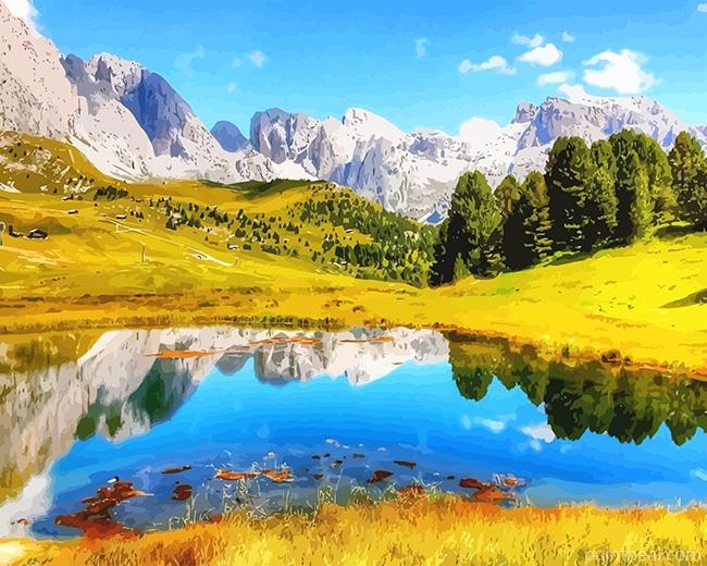 Beautiful Nature Lake Painting By Numbers Kits