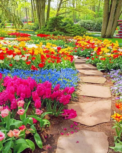 Beautiful Garden Painting By Numbers Kits
