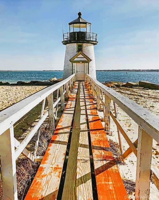 Brant Point Lighthouse Nantucket Painting By Numbers Kits