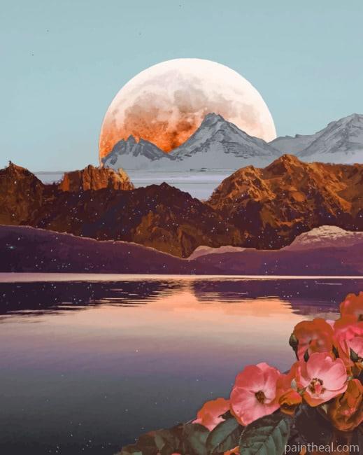 Moon Landscape Painting By Numbers Kits