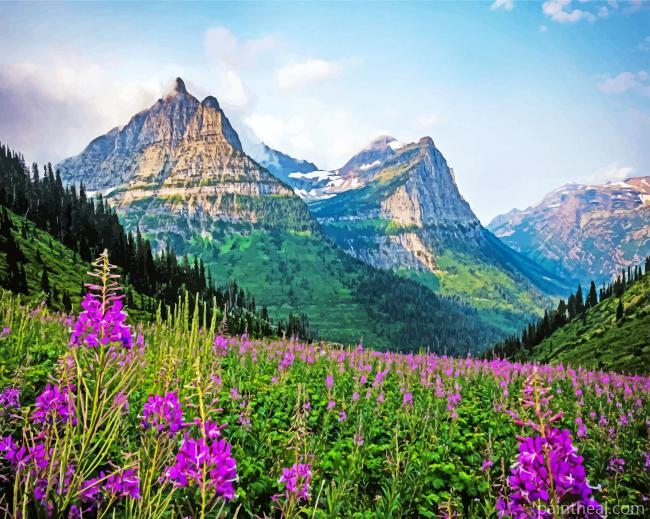 Montana Glacier National Park Painting By Numbers Kits