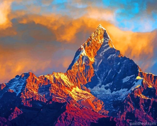 Himalayas And Cloudy Sky Painting By Numbers Kits