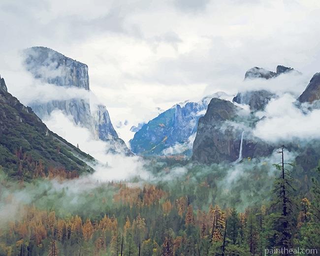 Clouds California Yosemite Valley Painting By Numbers Kits
