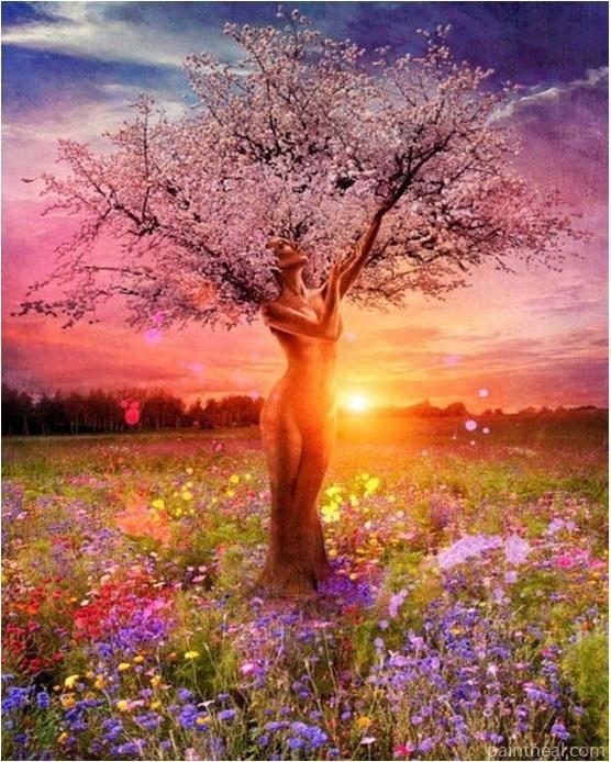 Fantasy Tree Lady Painting By Numbers Kits
