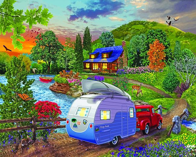 Peaceful Landscape Painting By Numbers Kits