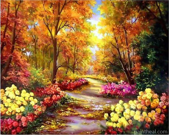 A Middle Way Of Flowers Painting By Numbers Kits