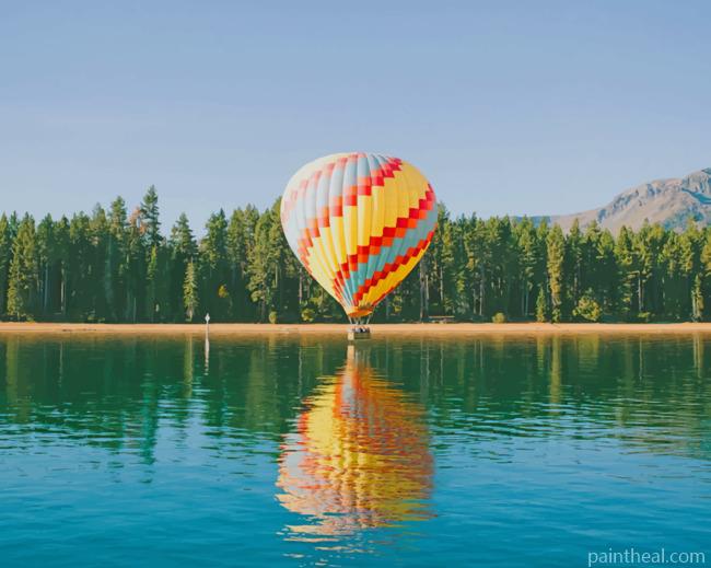 Yellow Red Hot Air Balloon Painting By Numbers Kits