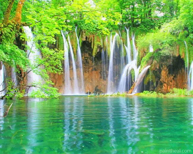 Plitvice Lakes National Park In Croatia Painting By Numbers Kits
