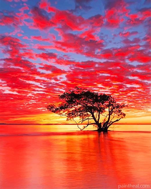 Nudgee Beach Sunrise Australia Painting By Numbers Kits