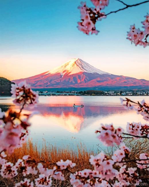 Lake Kawaguchi Japan Painting By Numbers Kits