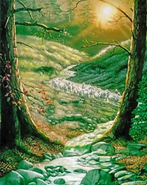 Green Mother Nature Painting By Numbers Kits