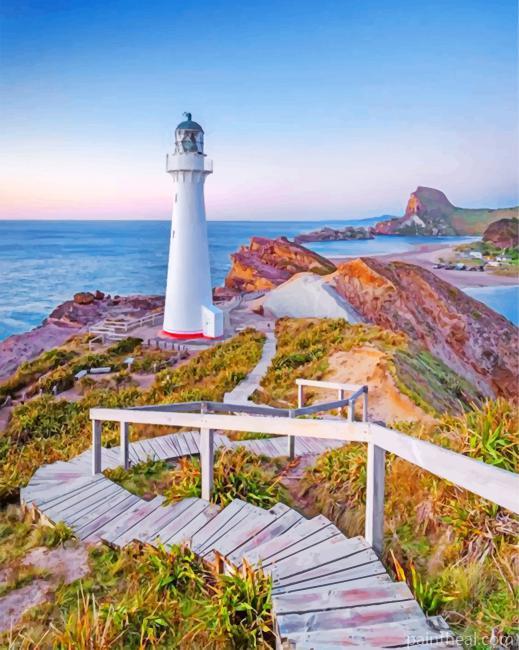 Castle Point Lighthouse Painting By Numbers Kits