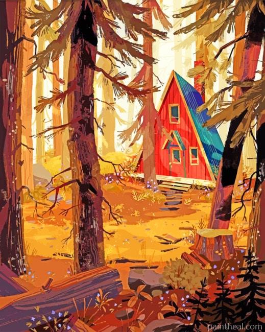 Cabin In The Woods Painting By Numbers Kits