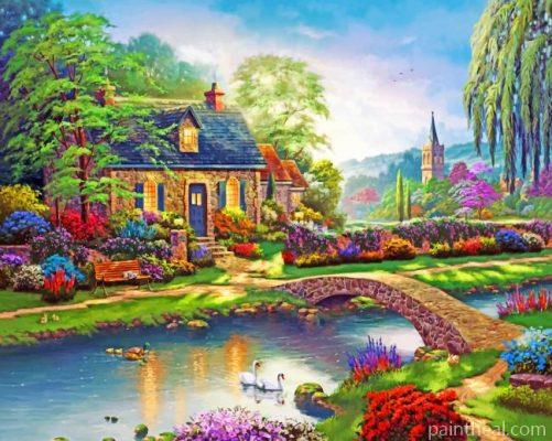 Thomas Kinkade Stoney Creek Cottage Painting By Numbers Kits