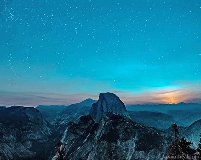 Yosemite Valley Night View Painting By Numbers Kits