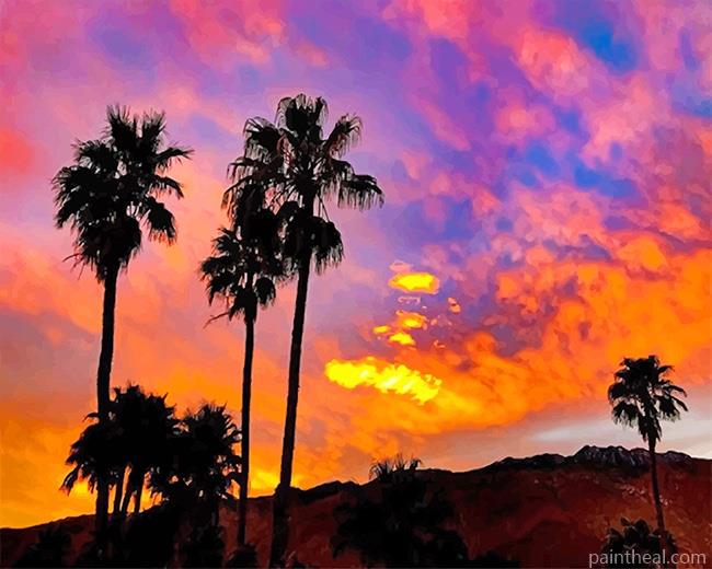 Sunset Palm Trees Painting By Numbers Kits