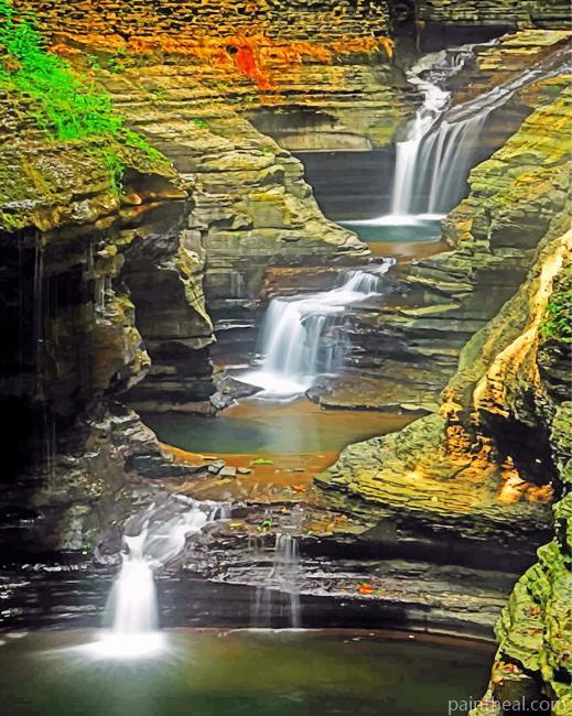 Mountain Waterfall Painting By Numbers Kits